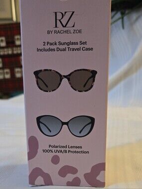 NWT Rachel Zoe Sunglass Set With Travel Case